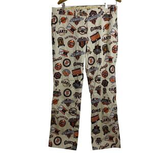 Loudmouth San Francisco Giants Pants 36 37x31 Cream Multi MLB NY Giants AOP Golf